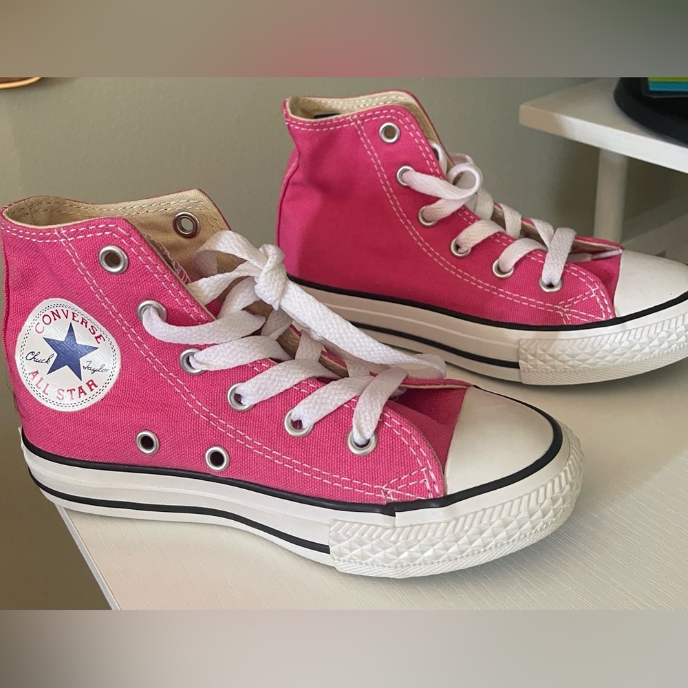 Converse Fuchsia High-Tops with White Accents